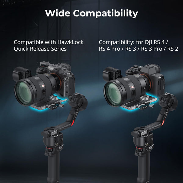 SMALLRIG Quick Release Plate Adapter for Manfrotto for DJI RS 2 / RSC 2 / RS3 / RS 3 Pro/RS 4 / RS 4 Pro, with Quick Release Plate for Arca-Swiss, HawkLock H38-4638