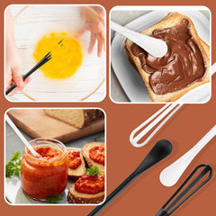 Andibro Multifunctional Mini Whisk, 2 Pcs Small 2 in 1 Whisk Utensil Mini Sugar Spoon Small Mixing Balloon Whisk Wisking Tool Set for Blending Beating Ingredients Mixing Sauces