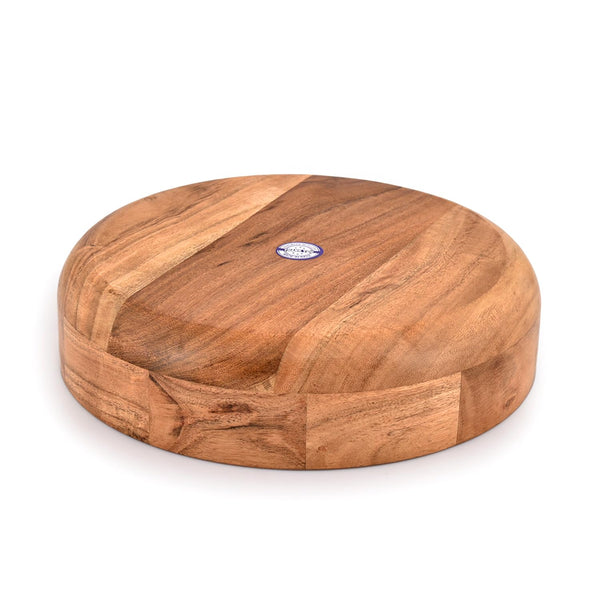 Kaizen Casa Wooden Round Shaped Serving Bowl for Fruit,Dessert Platter Tray Dish Kitchen Dining Fruit,Dessert,Snack