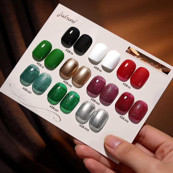 JODSONE Nail Polish Set & Nail Varnish Sets, 10 Colours with Base Coat & Top Coat, Quick Dry Solid & Glitter Nail Polish Kit for Home Salon DIY Manicure Nail Art, Gifts for Women & Girls