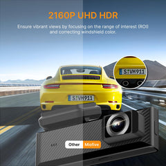 Miofive Mini S 4K HDR Dash Cam Front, Wi-Fi 6 Car Camera with GPS & Bluetooth, Super Night Vision, 24/7 Parking Mode, Loop Recording, Speed Camera Alerts(UK), Supports Up to 512GB.