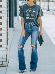 KUNMI Women's High Waisted Bell Bottom Bootcut Jeans Flare Wide Leg Stretch Trendy Jeans