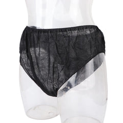 Jonlaki Men's Disposable Underwear - 10pcs Incontinence Briefs for Travel, Spa, Sauna & Salon - Soft, Breathable Black