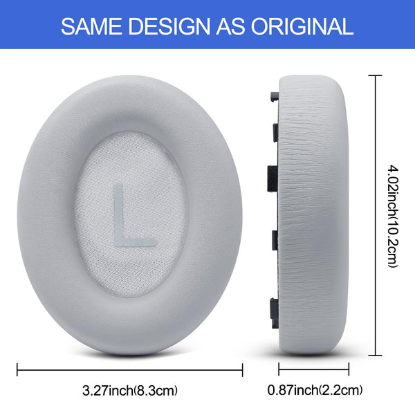 Replacement Ear Pads for Bose NC700 Noise Cancelling Headphones, Upgrade Protein Leather Earpad Cushions for Bose 700 Over-Ear Headset (Silver)
