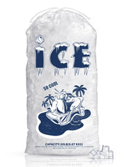 FireKylin100PackIceBags20lb,HeavyDuty,Drawstring,2MilsThickness