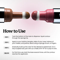 Sacheu Liquid Contour STAY-N Long Wear Bronzer Cream Contour Makeup — Long Lasting, Blendable, & Lightweight Formula — Vegan & Cruelty-free, Giving Drama