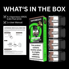 COREX 3.0 Pods - (0.4) 25W Vaporesso XROS Pod - Hive Mesh Coil & Nano Microfiber - Compatible With XROS Series, 2ml Refillable Vape Pods for Enrich Flavour, Rich Aroma & Longer Coil Life - No Nicotine