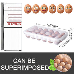 DHYLRICHER 2 Pack Modern Transparent Plastic Egg Trays, Rectangular, Holds 36 Eggs, Fits 18x2 Eggs, Sturdy, Freezer Safe, Hand Wash Only