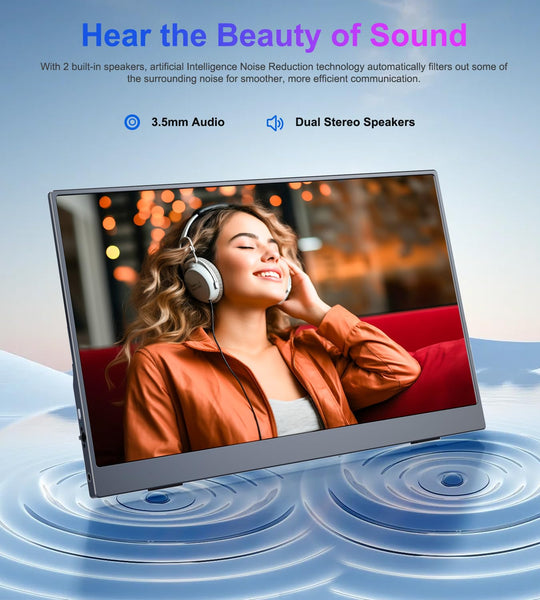 COOLHOOD Portable Monitor 15.6'', 1080P FHD Plug&Play Travel Laptop Monitor w/Smart Cover, USB-C HDR Portable Second Computer Display, Portable Game External Screen for PC Phone Mac Xbox PS4/5