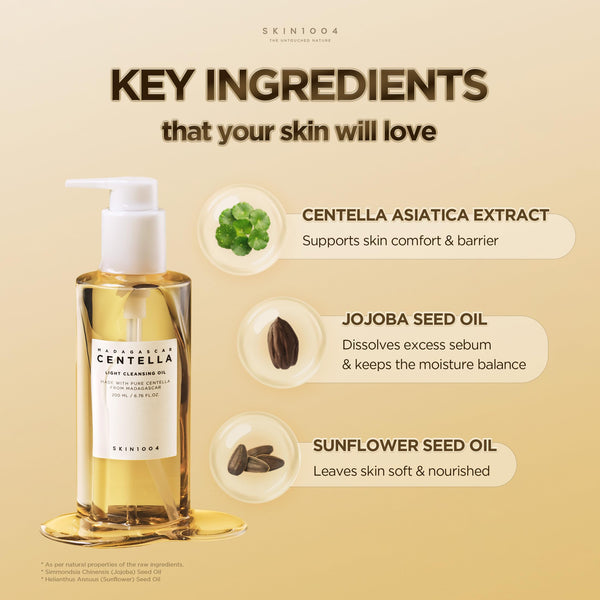 Madagascar Centella Light Cleansing Oil by Skin1004 for Women - 6.76 oz Cleanser