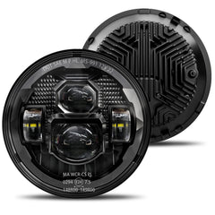 HWSTAR Pair New 1000% Bright Anti-glare 7 Inch Led Headlights Round Compatible with Jeep Wrangler JK JKU TJ LJ Chevy Ford GMC Dodge Mazda Nissan Mack VW etc DOT Approved H6024 Hi/Low Sealed Beam