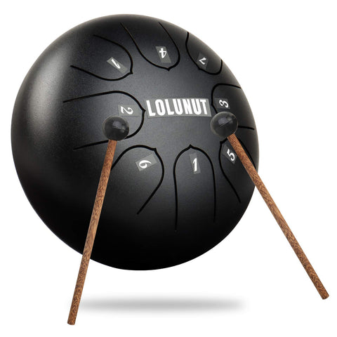 LOLUNUT 6 inch 8 notes Steel Tongue Drum Percussion Instruments with Music Score,Applicable to Music Education,Mind Healing,Yoga Meditation