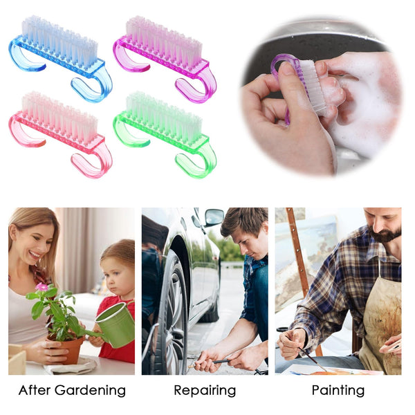 20 Pieces Nail Brushes Handle Nail Cleaning Brush Plastic Scrubbing Brushes, Fingernail Cleaning Brushes Scrub Cleaner for Toes and Nails