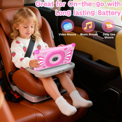 ascrecem Kids Tablets 7 Inch Android 15 Toddler Tablet for Kids with 2.4G+5G WiFi6 Penta Core 6GB RAM 32GB ROM Baby Tablet Dual Camera 128GB Expandable Parental Control Educational Games (Pink)