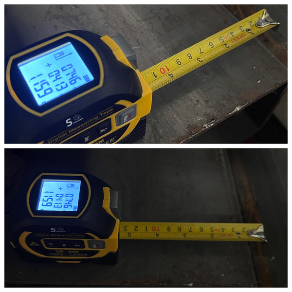 SUNHAIXIA Laser Tape Measure 3-in-1 with Large LCD Display | Digital Laser Measurement Tool in/ft/m Scales up to 131ft/40M with calculations | Tape Measure 16ft/5M and Cross Line Laser (Yellow)