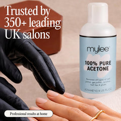 Mylee 100% Pure Acetone (300ml) - Gel Nail Polish Remover – Maximum Strength Professional Soak-Off for UV/LED, Acrylics, Nail Tips & Glue - Made in the UK