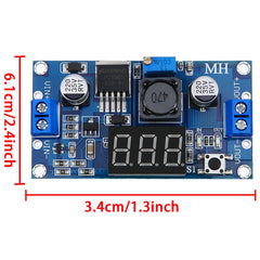 Weewooday 2 Pieces Adjustable LM2596S DC-DC Buck Converter Reduced Voltage Regulator Power Supply Module 36V 24V 12V to 5V 2A Voltage Stabilizer with Digital Voltmeter Display