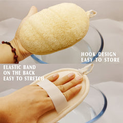 Natural Loofah Sponge Exfoliating Body Scrubber (2 Pack),Made with Eco-Friendly and Biodegradable Shower Luffa Sponge, Loofah for Women and Men, Beige…
