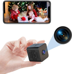 Mokeum Mini spy hidden camera,1080P high-definition wide-angle wireless WiFi intelligent camera, baby monitor, home safety monitoring camera, used for outdoor/indoor night vision motion detection…