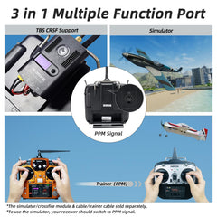 Radiolink AT10II 12 Channels RC Transmitter and R12DS Receiver Kit with PRM-01,Voltage Telemetry,2.4GHz Radio 4KM Remote Controller Receiver Kit for RC Airplane,Racing Drone,Helicopter,Car,Boat(Mode2)