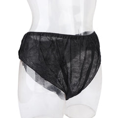 Jonlaki Men's Disposable Underwear - 10pcs Incontinence Briefs for Travel, Spa, Sauna & Salon - Soft, Breathable Black