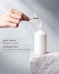 TRINIDa Premium Large Pillar Candle - 8 Pack White Pillar Candles in Eco-Kraft Paper Box, 50 x 100 mm | 25 Hour Long Burning Time - Ideal for Church, Home Decor and Special Occasions