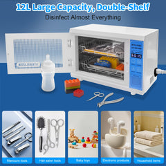 ANRUI UV Steriliser for Nail Tools: 12L Multi-Functional Nail Tool Cleaning Machine, UV Disinfection Cabinet with Timer Setting for Manicure, Home, Barbers, and Spas