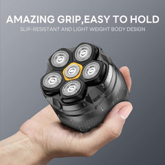 Head Shavers for Men, IPX7 Waterproof, 6D Magnetic Self-Sharpening Steel Blades, Smooth Shave in 3 Minutes, Wet & Dry, 180-Min Usage, Type-C Fast Charge, Easy Clean, LED Display, Gifts for Men