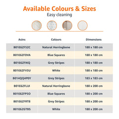 Amazon Basics Shower Curtain, Water and Mould Resistant Fabric Bathroom Curtain with Grommets & Hooks, Machine Washable, 180 x 180 cm, White