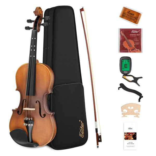 Eastar 4/4 Violin Adult Child Violin for Beginner Student Kid Violin Starter Kit Learning Point String Bow Bridge(EVA-3)