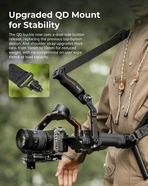 SMALLRIG Weight-Reducing Shoulder Strap Compatible with Sling Handle for DJI, Gimbal Belt with Upgraded QD Buckles for RS 4 / RS 4 Pro/RS 4 Mini/RS 3 / RS 3 Pro/RS 3 Mini/RS 2 Black - 5362