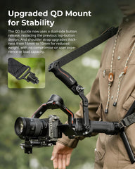 SMALLRIG Weight-Reducing Shoulder Strap Compatible with Sling Handle for DJI, Gimbal Belt with Upgraded QD Buckles for RS 4 / RS 4 Pro/RS 4 Mini/RS 3 / RS 3 Pro/RS 3 Mini/RS 2 Black - 5362