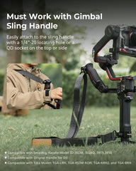 SMALLRIG Weight-Reducing Shoulder Strap Compatible with Sling Handle for DJI, Gimbal Belt with Upgraded QD Buckles for RS 4 / RS 4 Pro/RS 4 Mini/RS 3 / RS 3 Pro/RS 3 Mini/RS 2 Black - 5362