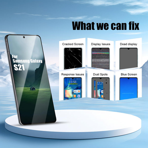 DTD Display for Samsung Galaxy S21 5G SM-G991B, SM-G991B/DS LCD Screen Replacement Touch Screen Assembly with Tools (Black with Frame, No Fingerprint Recognition)