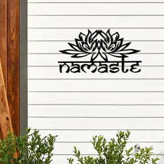 DUOOLN Metal Mandala Wall Decor,Black Modern Lotus Flower Metal Wall Art,Lotus Spiritual Meditation Decorative，Sacred Geometry Wall Art Sign for Home Bedroom Living Room Office Yoga Studio