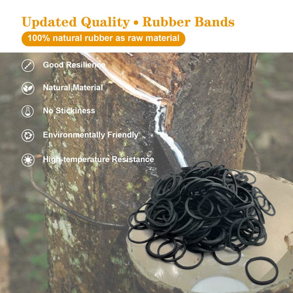 Black Elastic Hair Bands, Yedtreg 500pcs Small Rubber Bands with Box, Soft Mini Hair Elastics Ties for Women, Kids, Braids, Ponytails and Beard