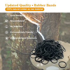 Black Elastic Hair Bands, Yedtreg 500pcs Small Rubber Bands with Box, Soft Mini Hair Elastics Ties for Women, Kids, Braids, Ponytails and Beard