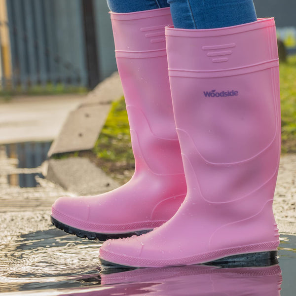 Woodside Wellington Boots Pink - Size 8