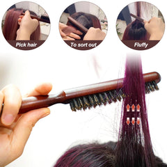 Sularpek Slick Back Hair Brush, Boar Bristle Hair Brush, Detangler Hairbrush, Suitable for Long Thick Curly Wavy Dry or Damaged Hair Reducing Hair Breakage