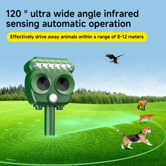 Ultrasonic Animal Repellent,Solar Powered animal Repellent, Garden Repellent, Animal Repellent Dog Scarer Deterrent for Wild AnimalsSuitable for Repelling Cats,Foxes,Squirrels, Pigeons, Rodents