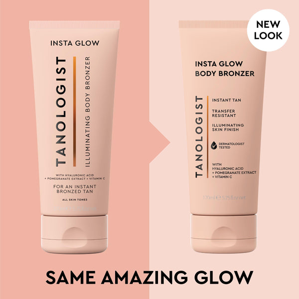 Tanologist Insta Glow Illuminating Instant Body Bronzer, Dermatologist Tested, Buildable Bronze Glow, Light Reflecting Particles, Transfer Proof & Water Resistant, Flawless Finish, 170ml