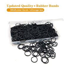 Black Elastic Hair Bands, Yedtreg 500pcs Small Rubber Bands with Box, Soft Mini Hair Elastics Ties for Women, Kids, Braids, Ponytails and Beard
