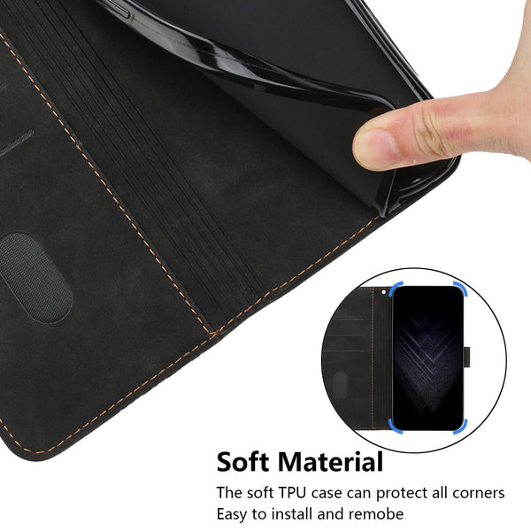 OKZone Compatible With OPPO A78 4G Case, Wallet Case PU Premium Leather with Card holder Slots Magnetic Shockproof Protect Flip Cover Bookstyle Phone Cases Cover(Black)