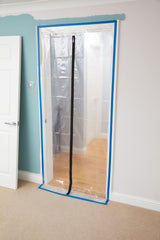 ProDec Zipped Doorway Dust Protector Heavy Duty Transparent Polythene Sheet For Preventing Dust Transfer Between Rooms During Renovations, Building Work and Construction
