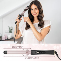Culing Tongs, 25mm Hair Curler with Adjustable Temperature Ceramic Curling Iron for Long & Medium Hair, Digital Display, Curling Wand with Glove, Dual Voltage (25mm)
