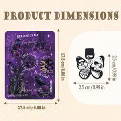 Berirexrion Inserts Cardstock for Clear Case - 11 PCs Dark Romance Back Skin Decal Card Dust Plug Charms for Kindle Paperwhite 11th 12th Generation 6.8" Accessories for E-Reader Book Lover Reader Gift