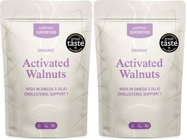 Everyday Superfood Organic Activated Walnuts 190g, Unsalted, Raw Sprouted Walnut Pieces, Vegan & Kosher (Pack of 2)