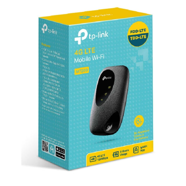 TP-Link 4G Cat4 LTE Travel Mobile Mi-Fi Hotspot, Connection with Up to 10 Devices, Compatible with Most of the Network, Rechargeable/Up to 8 hours life Battery, Easy Management with tpMiFi App(M7200)