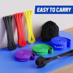 Fokky Resistance Bands Set, 6 Levels Exercise Band Pull Up Bands with Door Anchor, Resistance Band Women Resistance Bands Set Men for CrossFit, Stretching, Powerlifting, Strength Training, Pull Up