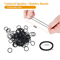 Black Elastic Hair Bands, Yedtreg 500pcs Small Rubber Bands with Box, Soft Mini Hair Elastics Ties for Women, Kids, Braids, Ponytails and Beard